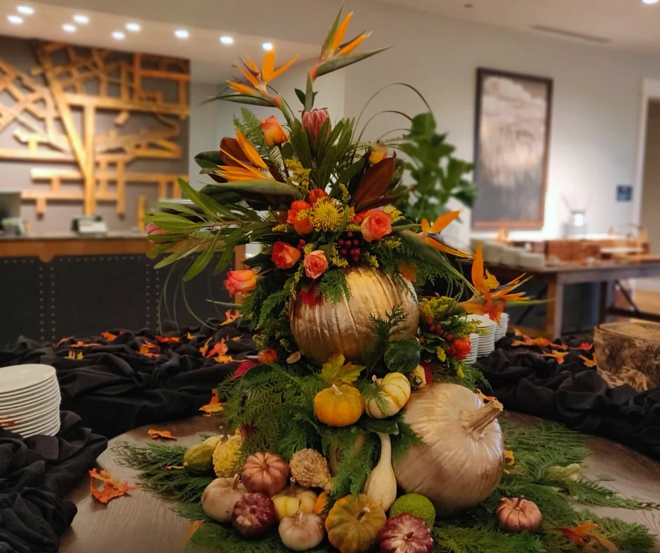 Thanksgiving Decor in hotel lobby